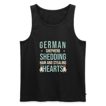 German Shepherd Shedding Hair And Stealing Hearts - Men's Premium Organic Tank Top - black - Front - AI Model Male 178 light (178cm)