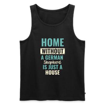 Ein Zuhause ohne einen Deutschen Schäferhund ist nur ein Haushund - Männer Premium Bio Tank Top - Schwarz - Vorne - AI Model Male 178 light (178cm)