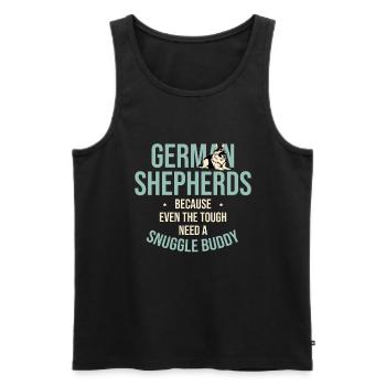 German Shepherds Because Even The Tough Need A Snu - Men's Premium Organic Tank Top - black - Front - AI Model Male 178 light (178cm)