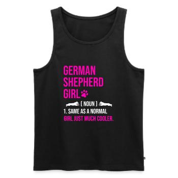 Deutscher Schäferhund Mädchen Wie Ein Normales Mädchen Nur Mu - Männer Premium Bio Tank Top - Schwarz - Vorne - Michal (187cm)