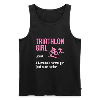 Triathlon Fille Définition Nager Vélo Courir Triathlète - Débardeur bio Premium Homme - noir - Devant - Michal (187cm)