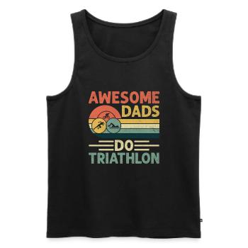 Super papas font du triathlon natation vélo course triathlète - Débardeur bio Premium Homme - noir - Devant - Michal (187cm)