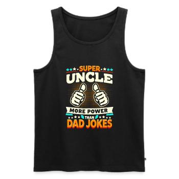 Super Uncle More Power Than Dad Jokes Family Uncle - Men's Premium Organic Tank Top - black - Front - Michal (187cm)