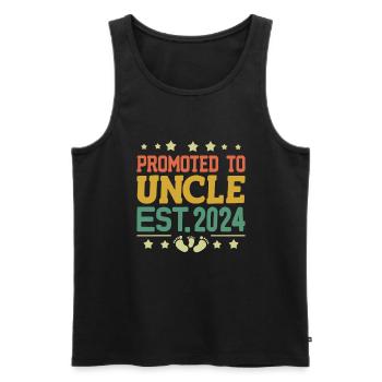 Promoted To Uncle Est 2024 Pregnancy Announcement - Men's Premium Organic Tank Top - black - Front - Michal (187cm)