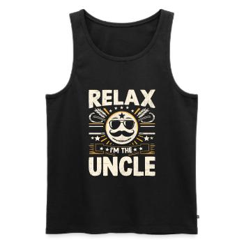 Entspannen Sie sich, ich bin Der Onkel Familie Onkel Nichte Neffe - Männer Premium Bio Tank Top - Schwarz - Vorne - Michal (187cm)
