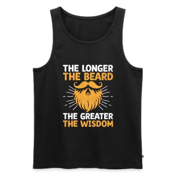 Je länger der Bart, desto größer die Weisheit Gesichtsbehandlung - Männer Premium Bio Tank Top - Schwarz - Vorne - AI Model Male 178 light (178cm)