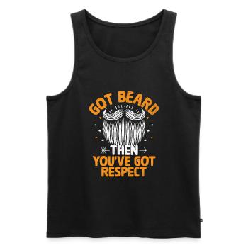 Got Beard Then You've Got Respect Facial Hair - Men's Premium Organic Tank Top - black - Front - AI Model Male 178 light (178cm)