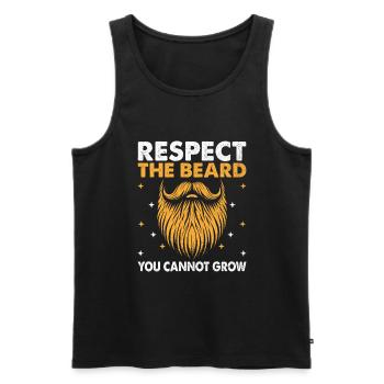 Respect The Beard You Cannot Grow Facial Hair - Men's Premium Organic Tank Top - black - Front - AI Model Male 178 light (178cm)