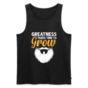 Greatness Takes Time To Grow Beard Bearded Beards - Men's Premium Organic Tank Top - black - Front - AI Model Male 178 light (178cm)