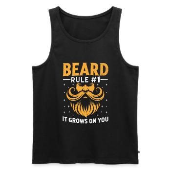 Règle de barbe numéro un Elle pousse sur vos barbes - Débardeur bio Premium Homme - noir - Devant - Michal (187cm)