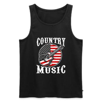 Country Musik Amerikanische Flagge Lied Liebhaber USA Patriot - Männer Premium Bio Tank Top - Schwarz - Vorne - AI Model Male 178 light (178cm)