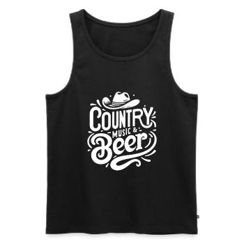 Country Musik Und Bier Trinken Lied Liebhaber Country - Männer Premium Bio Tank Top - Schwarz - Vorne - AI Model Male 178 light (178cm)