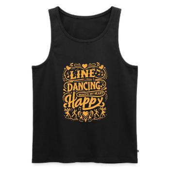 Line Dancing Makes My Heart Happy Country Music - Men's Premium Organic Tank Top - black - Front - AI Model Male 178 light (178cm)