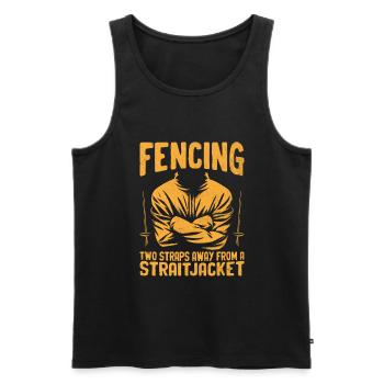 Fechten Zwei Gurte von einem Zwangsjackenfechter entfernt - Männer Premium Bio Tank Top - Schwarz - Vorne - AI Model Male 178 light (178cm)