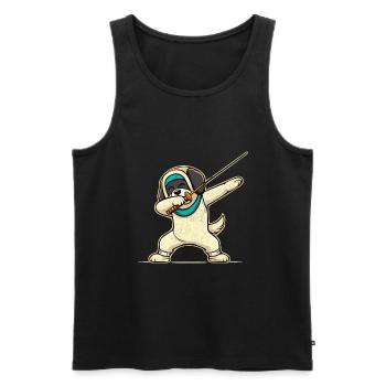 Dubbing Hund Fechter Zaun Schwert Degen Fechten - Männer Premium Bio Tank Top - Schwarz - Vorne - AI Model Male 178 light (178cm)