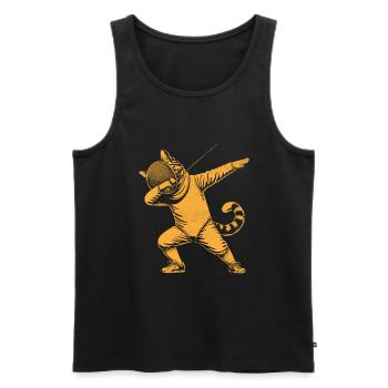 Dubbing Katze Fechter Zaun Schwert Degen Fechten - Männer Premium Bio Tank Top - Schwarz - Vorne - AI Model Male 178 light (178cm)