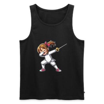 Dubbing Girl Fechter Zaun Schwert Degen Fechten - Männer Premium Bio Tank Top - Schwarz - Vorne - AI Model Male 178 light (178cm)