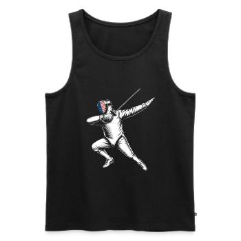 Dubbing Fechter Fechter Degen Degen Fechter Athlet - Männer Premium Bio Tank Top - Schwarz - Vorne - AI Model Male 178 light (178cm)