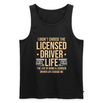 Ich habe mich nicht für das Leben des lizenzierten Fahrers entschieden - Männer Premium Bio Tank Top - Schwarz - Vorne - AI Model Male 178 light (178cm)