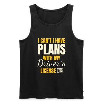 Ich kann nicht Ich habe Pläne mit meinem Führerschein - Männer Premium Bio Tank Top - Schwarz - Vorne - AI Model Male 178 light (178cm)