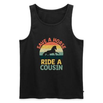 Retten Sie einen Ausritt Ein Cousin Cousins Familientreffen - Männer Premium Bio Tank Top - Schwarz - Vorne - AI Model Male 178 light (178cm)