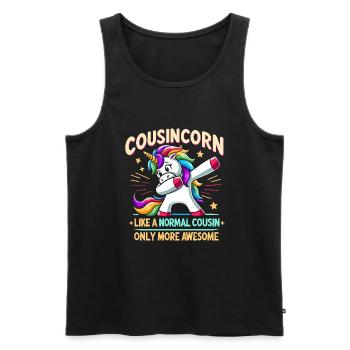Cousincorn Like A Normal Cousin Only More Awesome - Men's Premium Organic Tank Top - black - Front - Michal (187cm)