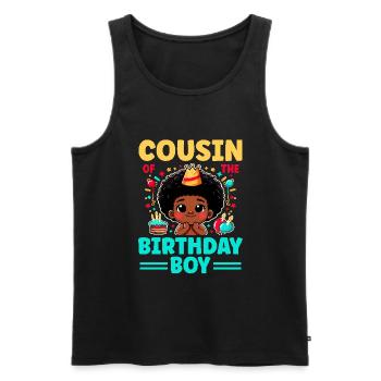 Cousin Of The Birthday Boy Family Cousins - Men's Premium Organic Tank Top - black - Front - Michal (187cm)