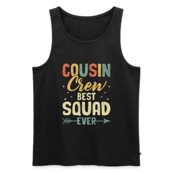 Cousin-Crew Beste Truppe aller Zeiten Familientreffen Cousins und Cousinen - Männer Premium Bio Tank Top - Schwarz - Vorne - Michal (187cm)