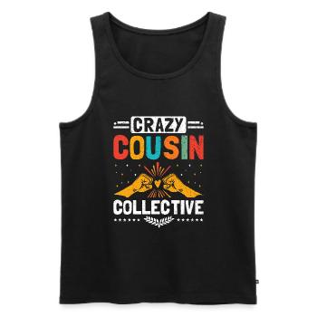 Crazy Cousin Kollektives Familientreffen Cousins und Cousinen - Männer Premium Bio Tank Top - Schwarz - Vorne - Michal (187cm)