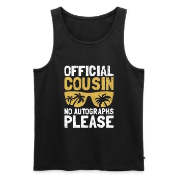 Official Cousin No Autographs Please Family - Men's Premium Organic Tank Top - black - Front - AI Model Male 178 light (178cm)