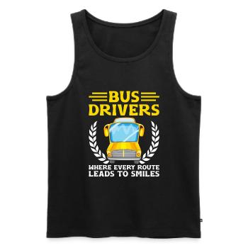Busfahrer, bei denen jeder Weg zu einem Lächeln führt - Männer Premium Bio Tank Top - Schwarz - Vorne - Michal (187cm)