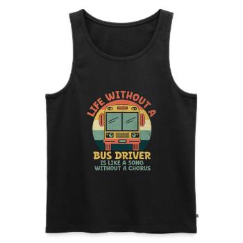 La vie sans chauffeur de bus est comme une chanson sans - Débardeur bio Premium Homme - noir - Devant - AI Model Male 178 light (178cm)