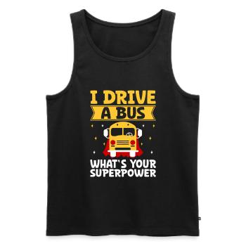 Ich fahre einen Bus, was ist deine Superkraft Schulbusfahrer - Männer Premium Bio Tank Top - Schwarz - Vorne - Michal (187cm)