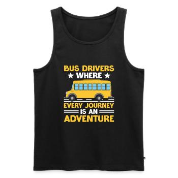 Busfahrer, bei denen jede Fahrt ein Abenteuer ist - Männer Premium Bio Tank Top - Schwarz - Vorne - Michal (187cm)