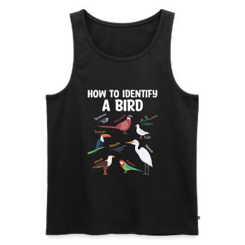 How To Identify A Bird Birdwatching Birdwatcher - Men's Premium Organic Tank Top - black - Front - AI Model Male 178 light (178cm)