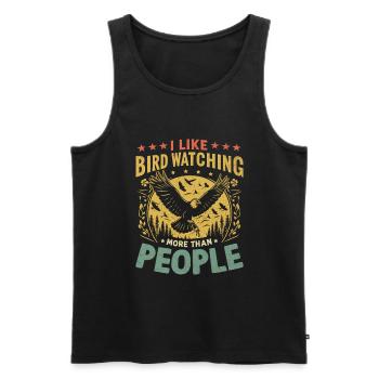 I Like Bird Watching More Than People Birder - Men's Premium Organic Tank Top - black - Front - Michal (187cm)