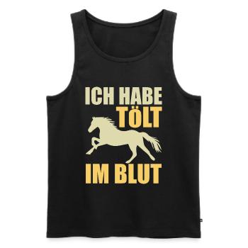 Isländer Islandpferd Islandpferde Geschenk - Männer Premium Bio Tank Top - Schwarz - Vorne - AI Model Male 178 light (178cm)