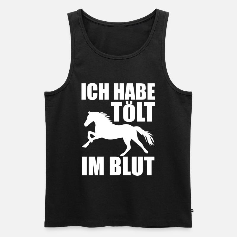 Isländer Islandpferd Islandpferde Geschenk - Männer Premium Bio Tank Top - Schwarz