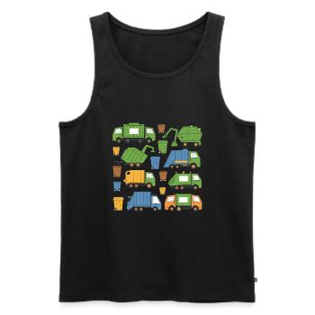Garbage Collector Trucks Trash Collecting Waste - Men's Premium Organic Tank Top - black - Front - AI Model Male 178 light (178cm)