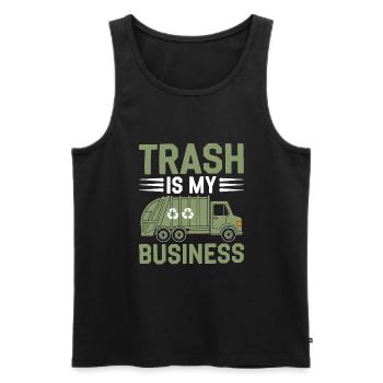Trash Is My Business Garbage Collecting Waste - Men's Premium Organic Tank Top - black - Front - Michal (187cm)