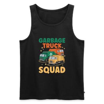 Garbage Truck Squad Trash Collector Collecting - Men's Premium Organic Tank Top - black - Front - AI Model Male 178 light (178cm)