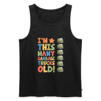 I'm This Many Garbage Trucks Old 6 Years Old - Men's Premium Organic Tank Top - black - Front - Michal (187cm)