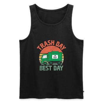 Retro Trash Day Best Day Trash Collector Garbage - Men's Premium Organic Tank Top - black - Front - Michal (187cm)