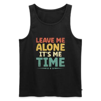 Laissez-moi tranquille C’est moi le temps de dicter pour les introvertis - Débardeur bio Premium Homme - noir - Devant - AI Model Male 178 light (178cm)