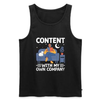 Content With My Own Company Sayings For Introverts - Men's Premium Organic Tank Top - black - Front - Michal (187cm)