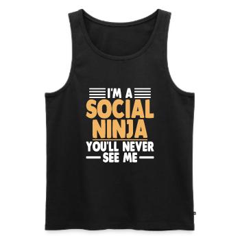 I'm A Social Ninja You'll Never See Me Sayings - Men's Premium Organic Tank Top - black - Front - Michal (187cm)
