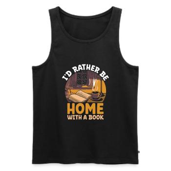 I'd Rather Be Home With A Book Sayings For - Men's Premium Organic Tank Top - black - Front - Michal (187cm)