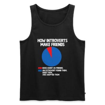 How Introverts Make Friends Sayings For Introverts - Men's Premium Organic Tank Top - black - Front - Michal (187cm)