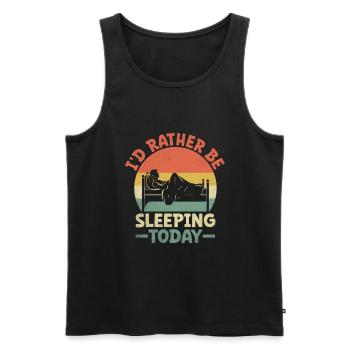 Ich würde heute lieber schlafen Sprüche für - Männer Premium Bio Tank Top - Schwarz - Vorne - Michal (187cm)