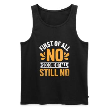Erstens, nein, zweitens, immer noch kein Sarkasmus - Männer Premium Bio Tank Top - Schwarz - Vorne - AI Model Male 178 light (178cm)